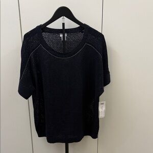 Chico's Dark Blue Short Sleeve Top